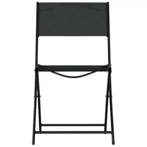 Berkfield Folding Outdoor Chairs 4 pcs Black Steel and Textilene