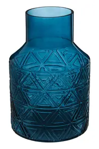 Interiors by Premier Dakota Blue Glass Vase