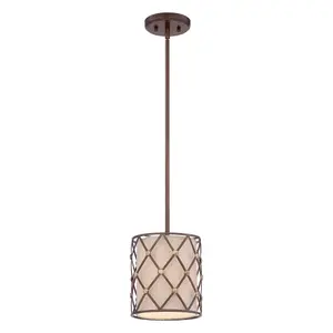 Elstead Ceiling Mini Pendant Copper Brown Lattice, E27