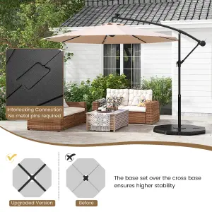 Costway 4-Piece Patio Umbrella Base 94 kg Capacity Umbrella Stand Weighted Plate Set