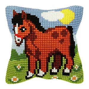 CUSHION KIT HORSE - Cross Stitch Kit: Cushion: Small: Horse - Orchidea