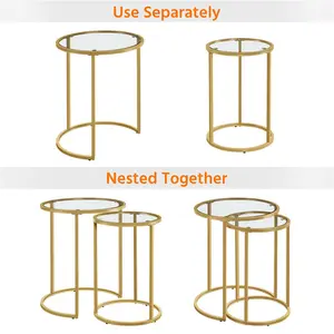 2 Piece Nest of Tables Gold