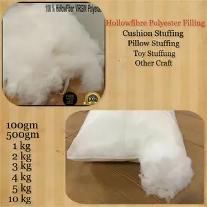 Polyester Filling Hollowfiber Stuffing Pure Virgin Craft Filling For Toys, Teddy Bear, Cushions, Pillows Soft Stuffing (10kg)