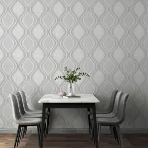 Arthouse Curve Geometric Grey Wallpaper 295101