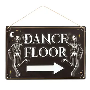 Something Different Dance Floor Metal Hanging Sign Black/White/Gold (One Size)