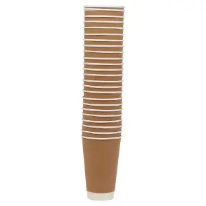 URBNLIVING Double Wall Disposable Hot Drink Cups for Coffee, Chocolate, and Tea 16oz x 500