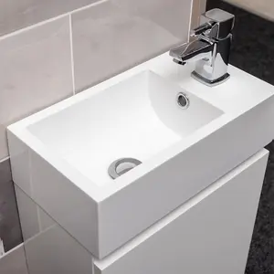 Condense 390mm Wall Hung Cloakroom Vanity Unit in Gloss White