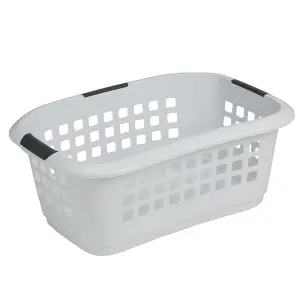 Ezy Storage Encore Matt White Plastic Large Laundry basket, 51L