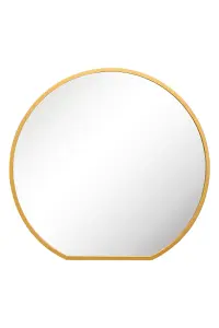 MirrorOutlet The Circulus Gold Framed Flat Bottom Circular Wall Mirror 126CM X 120CM