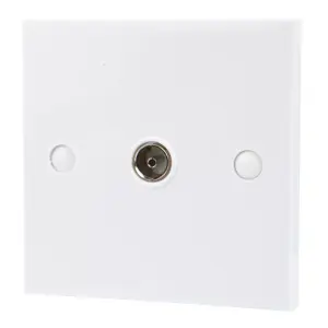 SLX White 1 gang Plastic Coaxial outlet