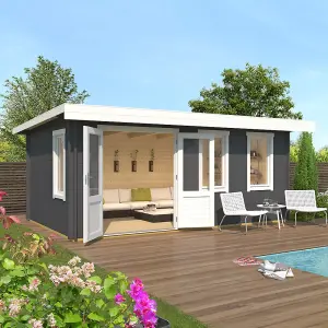 Lasita Leyburn Log Cabin - 5.1m x 3.3m - Garden Summer House Double Glazed