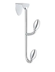 Tulip Chrome effect Zinc alloy Double Over door hook