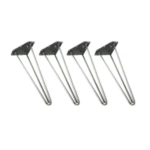 Oakcrafts - Antique Cast Iron Heavy Duty Hairpin Leg - 400mm - Pack of 4 Legs