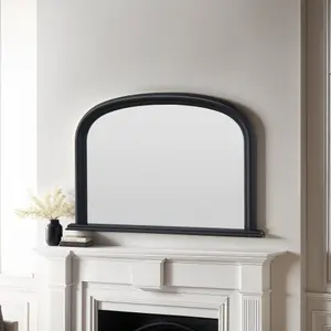 Overmantle Arched Contemporary Mirror Black 112(w)x77cm(h)