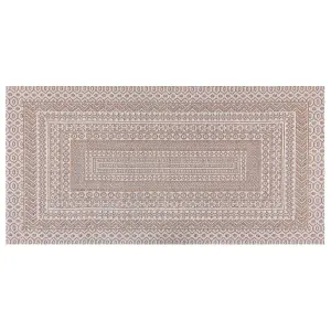 Area Rug 80 x 150 cm Beige and White BAGLAR