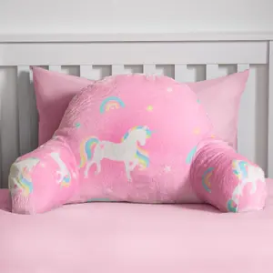 Unicorn Reading Pillow Cushion Fleece Backrest Neck Lumbar Chair Support Seat