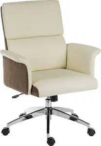 Elegance Medium Executive Chair Cream with gas lift seat height and adjustable tilt