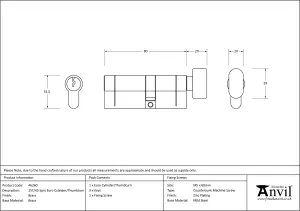 Eurospec Polished Brass Euro Cylinder & Turn 45/35Mm - Ka (CYB7434535PB)