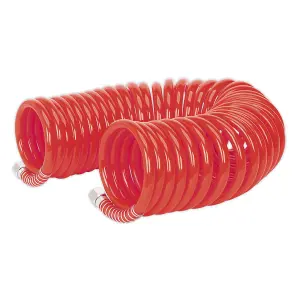 Sealey PU Coiled Air Hose 10m x 8mm with 1/4"BSP Unions