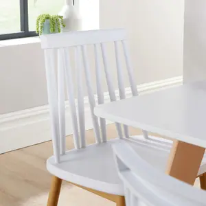 Home Source Trinity Table and 2 White  Lucy Chairs