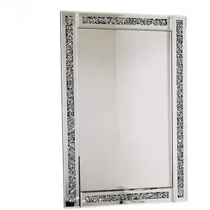 Crushed Jewel Wall Mirror Loose Diamante Home Decor Mirror Gift Large 60X90cm