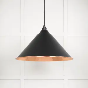 Hammered Copper Hockley Pendant in Elan Black