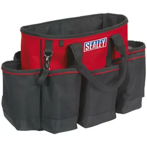 Durable Red Tool Bag with Multiple Pockets and Padded Base - 560x360x460mm