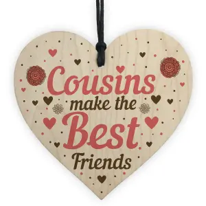 Red Ocean Cousin Heart Plaque Best Friend Friendship Sign Wooden Heart Birthday Christmas Card Gift THANK YOU