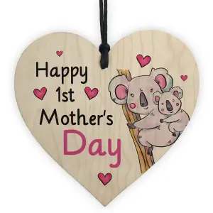 Personalised 1st Mothers Day Gift For Mummy Wooden Heart Plaque Mummy Gift