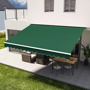 Retractable Patio Canopy Awning Door Awning Garden Sun Shade Manual Shelter Outdoor,Green,2 m x 1.5 m