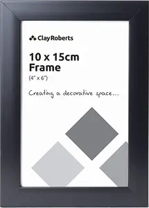 Clay Roberts Photo Picture Frame 6 x 4, Black, Freestanding and Wall Mountable, 10 x 15 cm, 6x4" Picture Frames