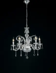 Luminosa 5 Light Chandeliers Chrome, Crystal 66x65cm