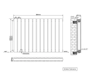 Right Radiators 600x884 mm Horizontal Double Flat Panel Designer Radiator Black