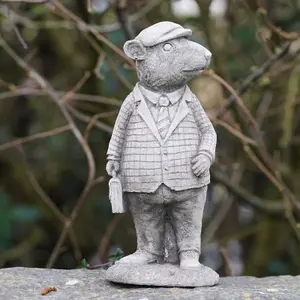 Set 4 Wind in the Willows Stone Statues Outdoor Garden Ornament Badger Toad Ratty Mole British Made Sculpture