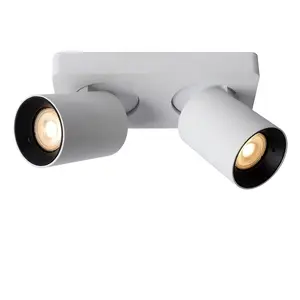 Lucide Nigel Modern Ceiling Spotlight - LED Dim to warm - GU10 - 2x5W 2200K/3000K - White