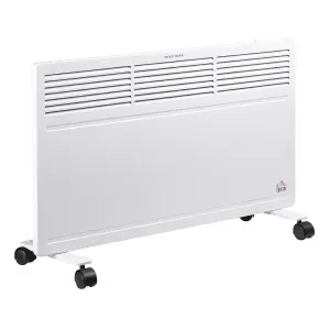 HOMCOM Convector Radiator Heater w/ Adjustable Thermostat  Safety Cut-Off, White