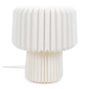 ValueLights White Origami Bedside Table Lamp with Paper Fold Pleated Lampshade - Bulb Included