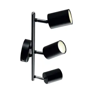 Nordlux Explore Indoor Bedroom Living Dining Bathroom 3 Spot Light Rail in Black (Height) 16.4cm