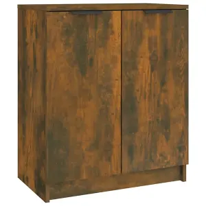 Berkfield Shoe Cabinet Smoked Oak 59x35x70 cm Engineered Wood