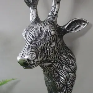 Melody Maison Silver Metal Wall Mounted Stag Head