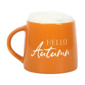 Something Different Hello Autumn Mug and Sock Set Orange/White (One Size)