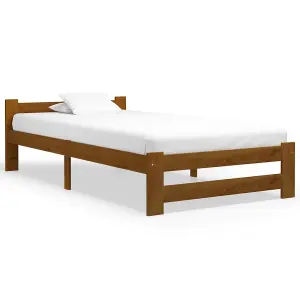 Berkfield Bed Frame Honey Brown Solid Pine Wood 100x200 cm