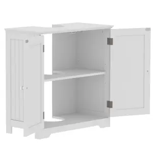 Hayle Matt White Freestanding Double Bathroom Sink cabinet (H) 600mm (W) 600mm