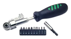 Laser Tools 2517 3-Way Angled Head Screwdriver with 10 Bits