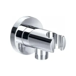 ENKI Chrome Round Solid Brass Shower Head Holder with Outlet O02