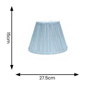 ValueLights Laurenne Small Blue Gathered Pleated Fabric Tapered Light Shade Table Lamp - LED Bulb Included