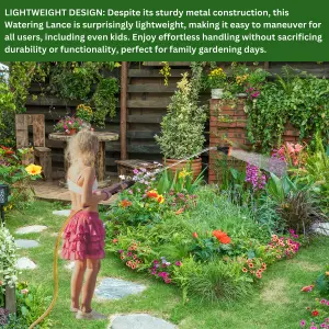 8-Function Watering Lance 83cm - Long Reach, Multi Jet Nozzle Lawn, Garden, Car Wash & Hanging Baskets - Includes Hose Connector