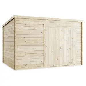 BillyOh Pro Pent Log Cabin Wooden Shed - W3.5m x D2.5m (11 x 8ft) - 19mm Thickness