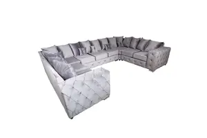 Milton U Shape 9 Seater - Plush Velvet