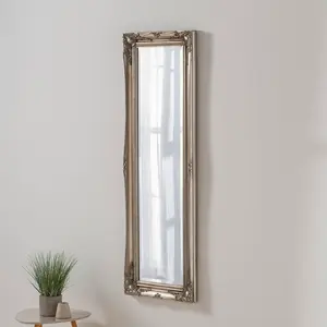 Burdette Glass Flat Wall Mirror Silver / 134 cm H x 43 cm W